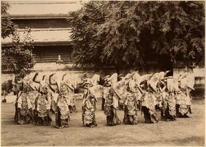 Veiled Dancers at Mandalay, Burma, late 19th century